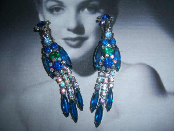 DeLizza and Elster a/k/a Juliana Medallion Dangle Montana Blue Earrings *SOLD*
