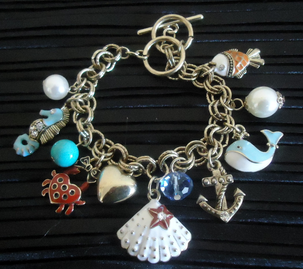 Oh So Charming - Nautical Theme Charm Bracelet with Toggle Closure (ONE OF A KIND)