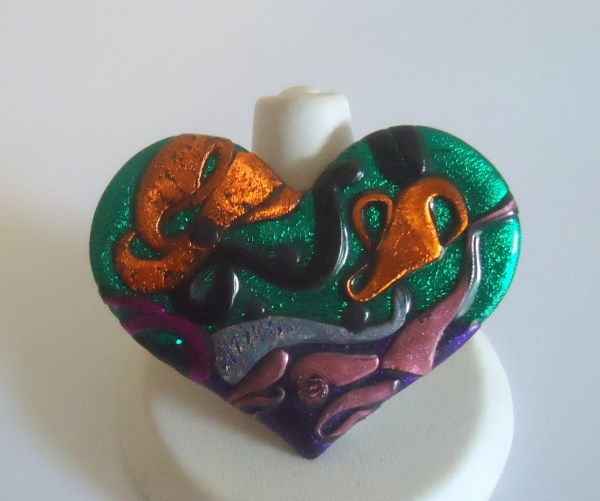 Hand Painted Eco Friendly Heart Statement Ring