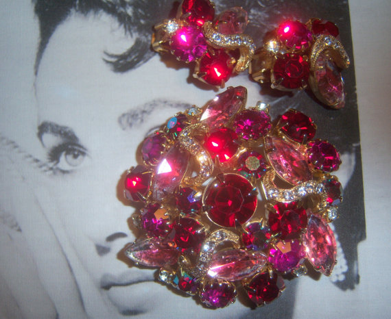 DeLizza and Elster a/k/a Juliana Givre Brooch and Earring Demi Parure *SOLD*