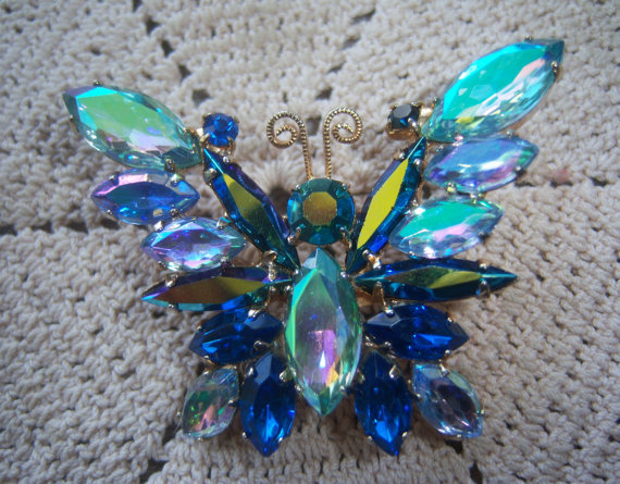 DeLizza and Elster a/k/a Juliana Aurora Borealis Butterfly Brooch *SOLD*