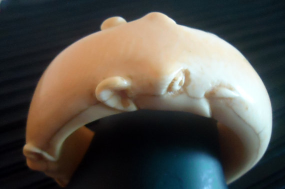 SOLD Pre Ban Ivory Double Elephant Head Bangle Bracelet  106.5 grams *SOLD*