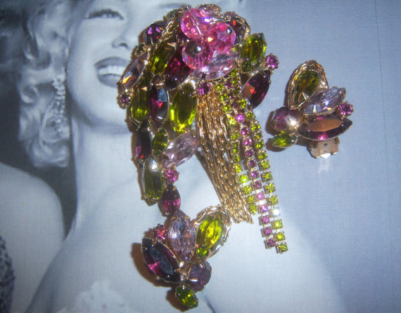 Alice Caviness Unsigned Brooch and Earring Demi Parure *SOLD*