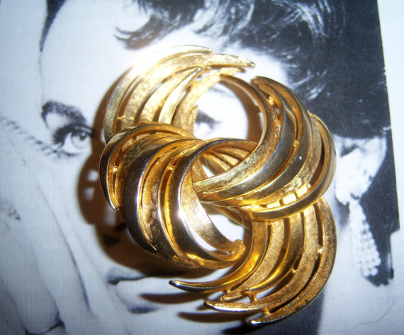 SOLD Coro Signed Abstract Gold tone Brooch