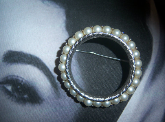 SOLD Crown Trifari Signed Faux Pearl Scatter Pin